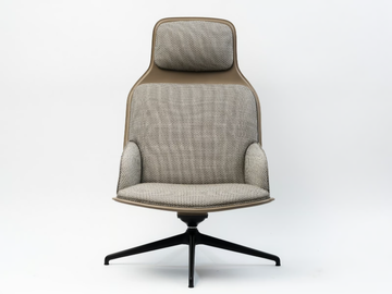 ASSEMBLAGE - Fabric armchair with 4-spoke base with armrests with headrest by La Manufacture - view 2